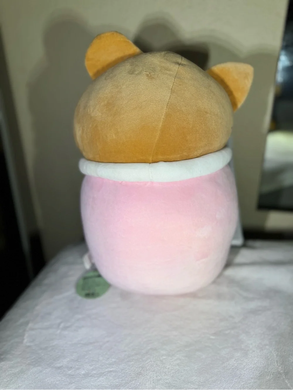 Kawaii Plush Cat in Pink Bubble Tea Cup Plush Toy via 14’